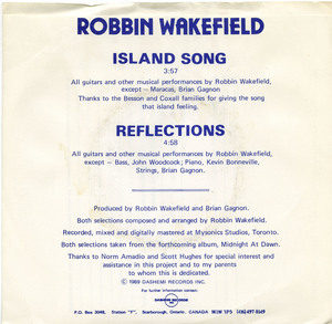 45 robbin wakefield   island song bw reflections back