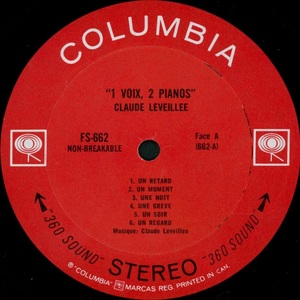 L%c3%a9veill%c3%a9e claude 1 voix 2 pianos st%c3%a9r%c3%a9o 1967 disque face a
