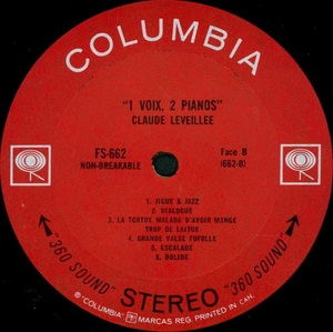 L%c3%a9veill%c3%a9e claude 1 voix 2 pianos st%c3%a9r%c3%a9o 1967 disque face b