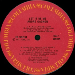 Gagnon andr%c3%a9 let it be me 1971 disque s 1a
