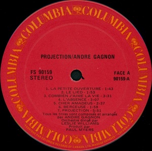 Gagnon andr%c3%a9 projection 1973 disque face ai