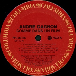 Gagnon andr%c3%a9 comme dans un film 1986 disque face aii