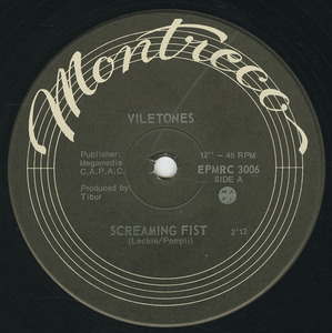 Viletones   screaming fist %28ep%29 label 01