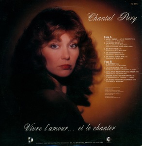 Pary chantal vivre l'amour et le chanter 1980 dos