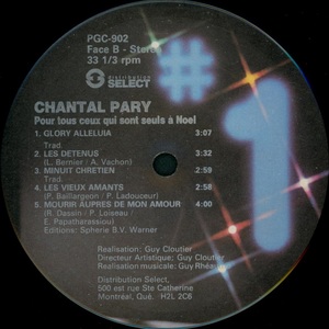 Pary chantal pour tous ceux qui sont seuls %c3%a0 no%c3%abl 1987 disque face b
