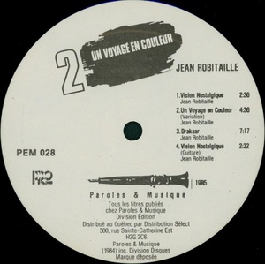 Robitaille jean un voyage en couleur 1984 disque face 2