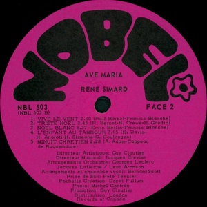 Simard ren%c3%a9 ave maria 1971 disque face 2