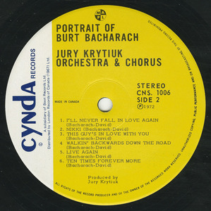 Jury krytiuk   a portrait of burt bacharach label 02