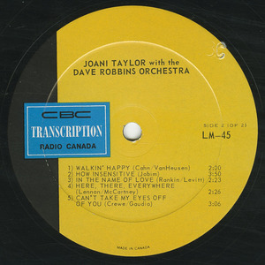 Joani taylor with the dave robbins orchestra   st label 02