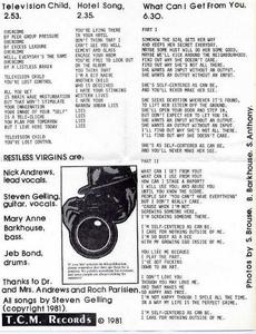 Restless virgins television child lyric   credit