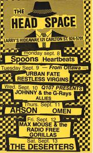 Poster for larry's in toronto. whatever happened to the spoons
