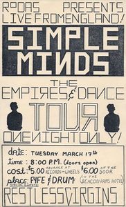 March 17  1981  opening for the simple minds.