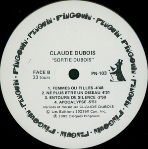 Dubois claude sortie dubois 1982 disque face b