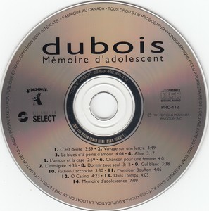 Dubois claude m%c3%a9moire d'adolescent 1994 cd