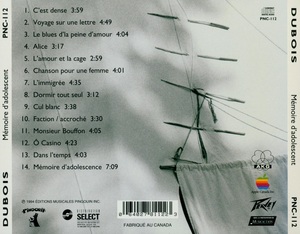 Dubois claude m%c3%a9moire d'adolescent 1994 dos