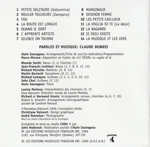 Dubois claude sign%c3%a9 dubois gelsomina 1996 livret dos