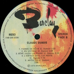 Dubois claude %c3%a0 planche ses plus grands succ%c3%a8s 1976 disque face b