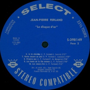 Ferland jean pierre le disque d'or 1969 disque face 2
