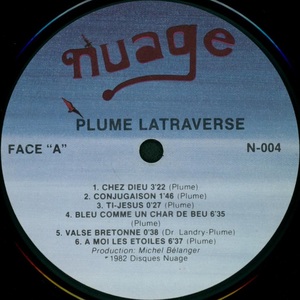 Latraverse plume album souvenir 1982 disque face 'a'