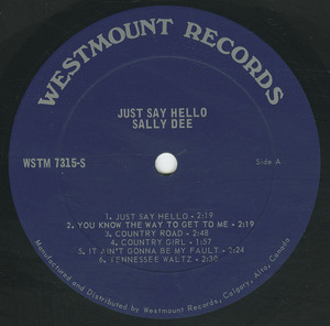 Sally dee   just say hello label 01