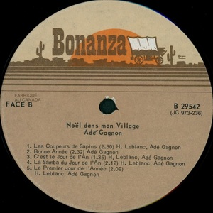 Gagnon ad%c3%a9 no%c3%abl dans mon village 1973 disque face b