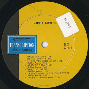 Bobby arvon cbc h3 label 01