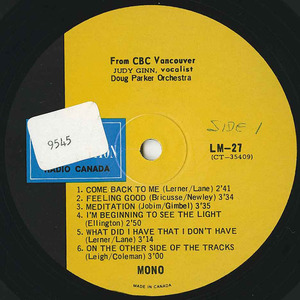 Judy ginn   doug parker cbc lm 27 label 01