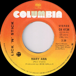 Lick 'n' stick   mary ann