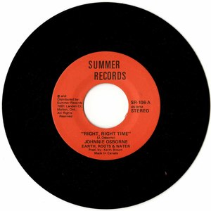 Johnny osbourne earth roots water right  right time side a