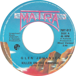 Killer On The Rampage (Short Version) b/w Killer On The Rampage (Long Version)