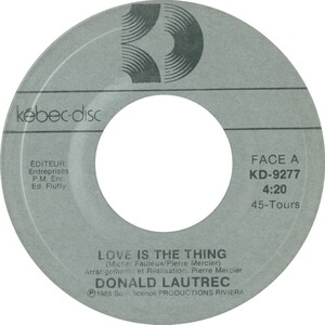 Love Is The Thing b/w (no artist listed) Love Is The Thing (Version Instrumentale)