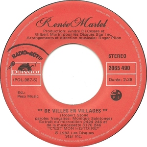  De Villes En Villages b/w Ne Dis Rien