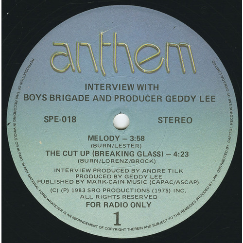 Interview with Boys Brigade and Producer Geddy Lee