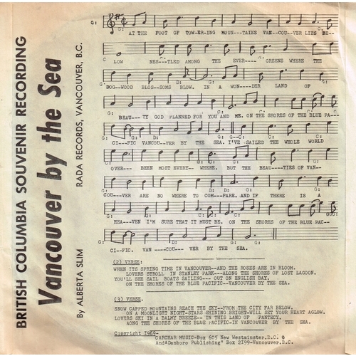 Vancouver By The Sea b/w Beautiful British Columbia (picture sleeve)