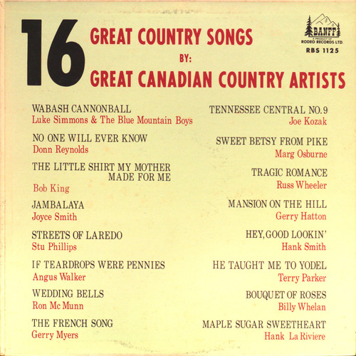 16 Great Country Songs by Great Canadian Country Artists