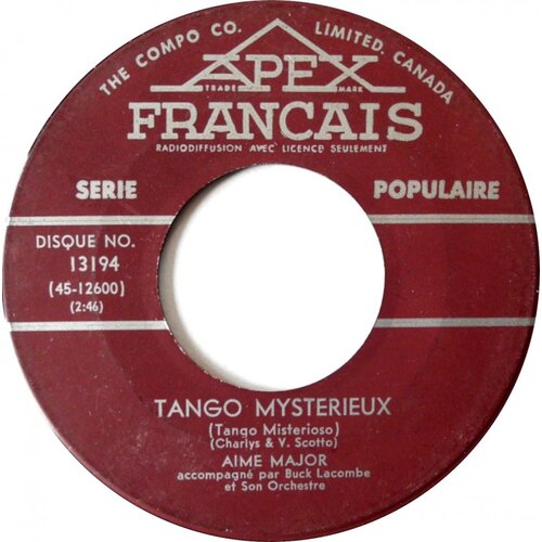  Tango Mysterieux (Tango Mysterioso) b/w Passant Par Paris