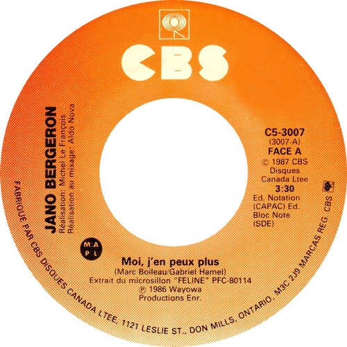 Moi, J'en Peux Plus b/w Come On And Wake Up