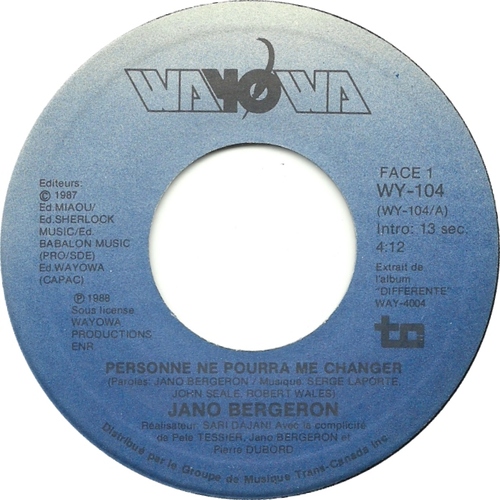  Personne Ne Pourra Me Changer b/w Personne Ne Pourra Me Changer [instrumental]