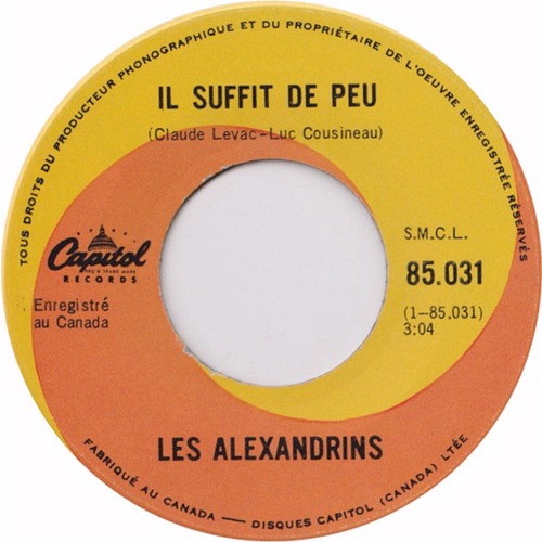  Il Suffit De Peu b/w Quelques Arpents De Neige