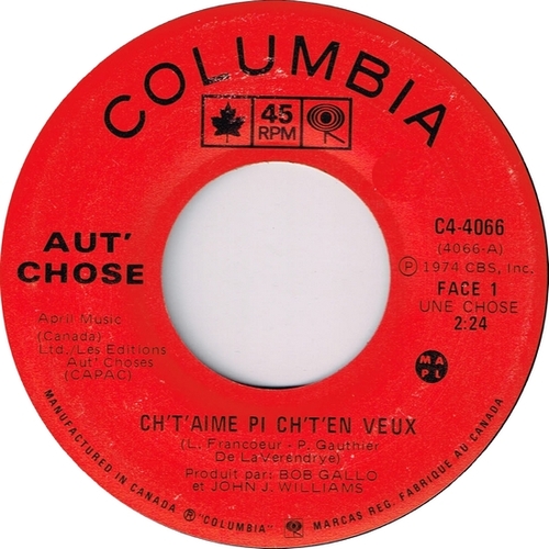 Ch't'aime pi ch't'en veux b/w Hey You Woman