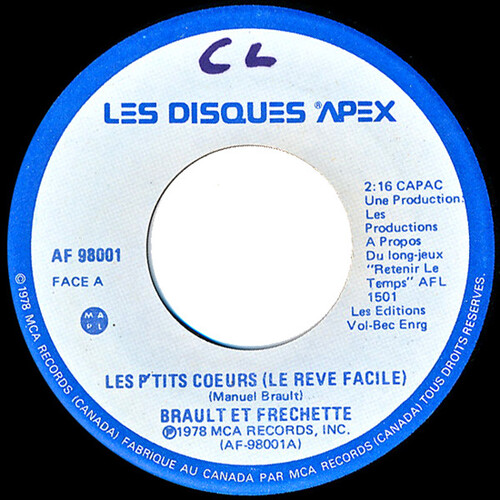 Les P'tits Coeurs (Le Reve Facile) b/w Retenir Le Temps