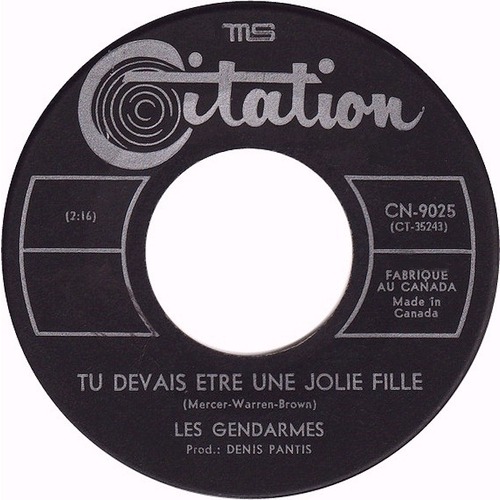 Je Suis Blessé b/w Tu Devais Être Une Jolie Fille