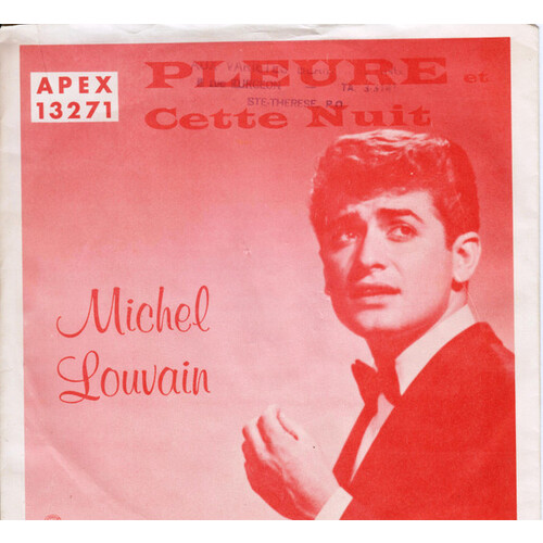 Pleure b/w Cette nuit (picture sleeve)