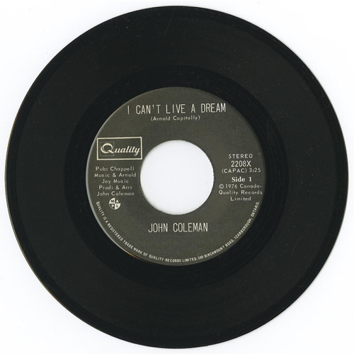 I Can't Live a Dream b/w Seven Strangers