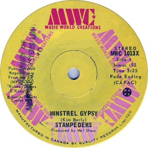 Minstrel Gypsy b/w Rock Stampede (Devil You And Wild Eyes) (promo only)