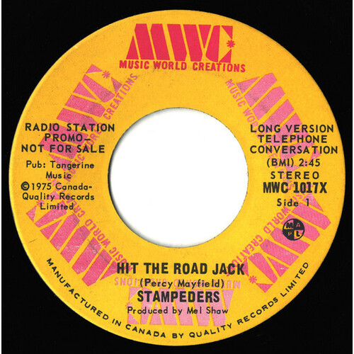 Hit The Road Jack (long version) b/w Hit The Road Jack (short version) (promo only)