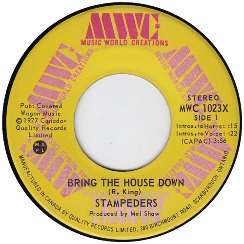 Bring The House Down b/w Rocky Mountain Home