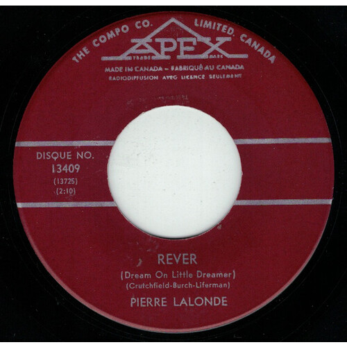 Rêver (Dream On Little Dreamer) b/w Je Sais (Bien Qu'un Jour) (Someday)