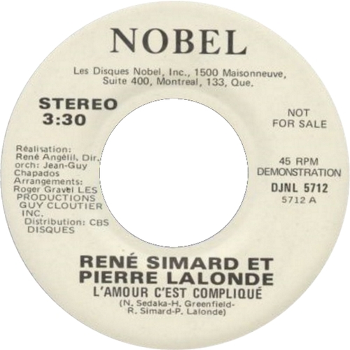  L'amour C'est Compliqué (Stereo) b/w L'amour C'est Compliqué (Mono)