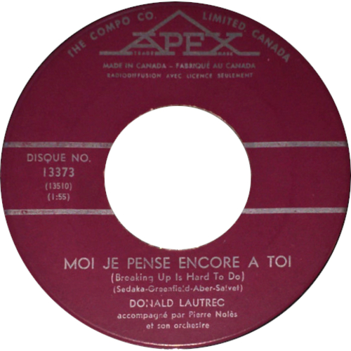 Moi Je Pense Encore à Toi (Breaking Up Is Hard To Do) b/w La Fille Qui Me Plaît (Hippy Hippy Shake)